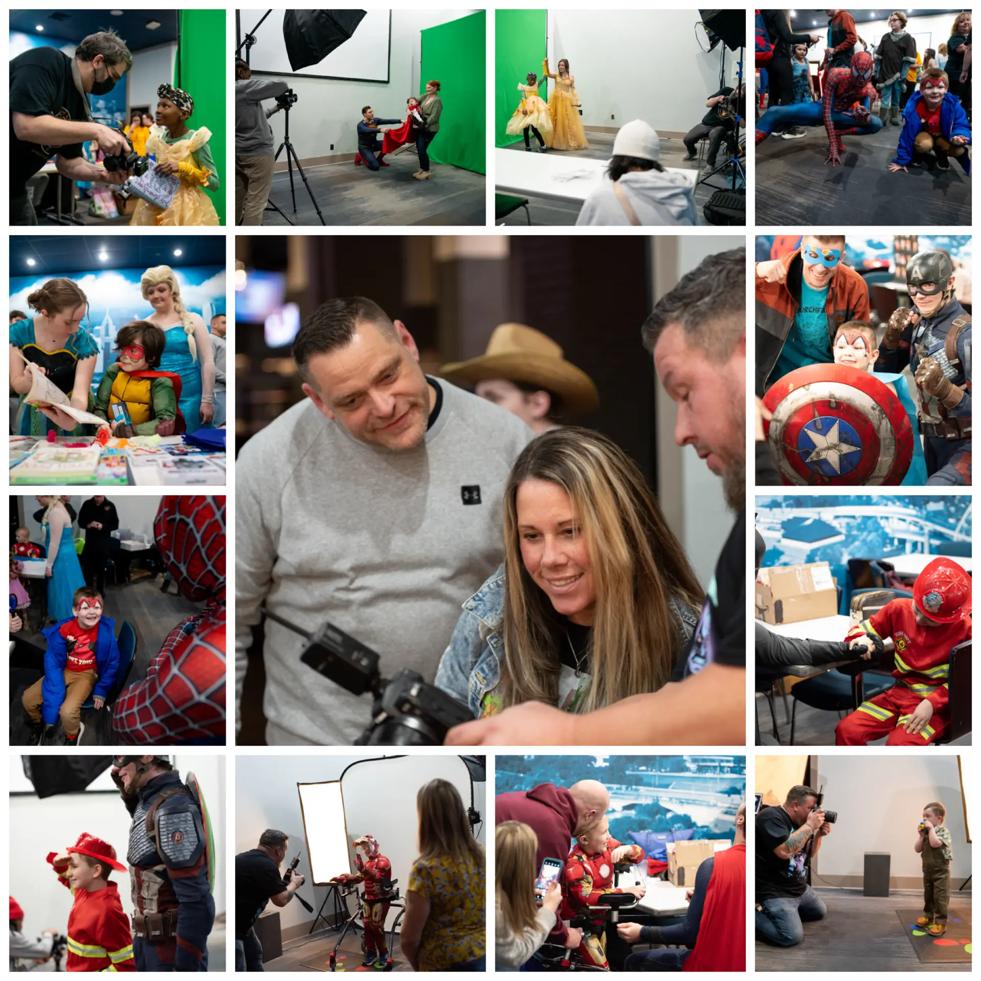 Dave & Buster collage of bts